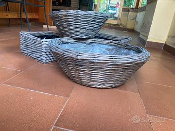 Cesti portavaso in vimini