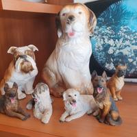 Cani d'epoca dipinti a mano - statue soprammobili