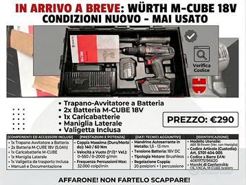 Trapano Avvitatore Wurth ABS 18V POWER M-CUBE