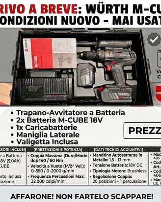 Trapano Avvitatore Wurth ABS 18V POWER M-CUBE