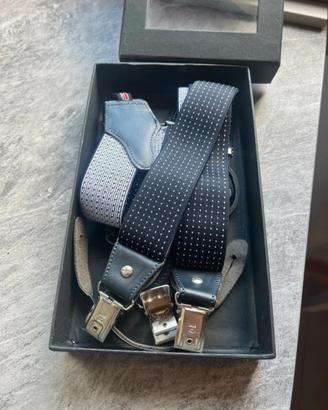 Bretelle uomo Old Crest clip e finiture in pelle
