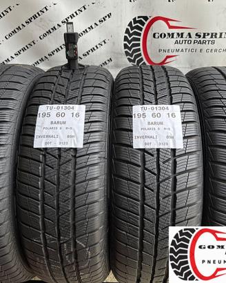 4 PNEUMATICI 195/60 R16 BARUM INVERNALI SEMINUOVE