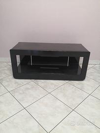 Mobile TV televisione sala nero lucido piani vetro