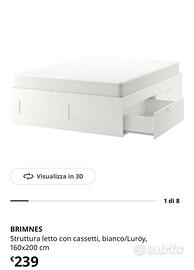 Struttura letto BRIMNES ikea matrimoniale