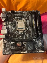 scheda madre B365M DS3H con processore e ram