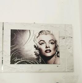 Quadro Marilyn Monroe in legno e foglia argento 50