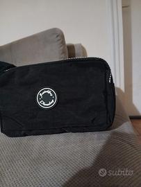 portafoglio grande nero a tre scomparti da donna 