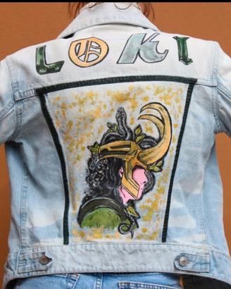 Giacca Jeans Dipinta a Mano