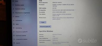 PC portatile HP elitebook 8560p Intel i7 w10