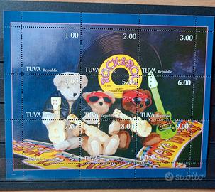 Francobolli Tuva foglietto Rock&Roll Orsetti mnh
