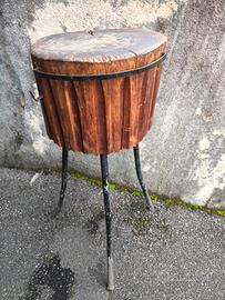 Ceppo tavolino legno grill barbecue portavasi