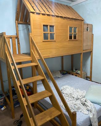 Camereta bambini artigianale con letto matrimonial
