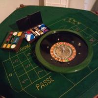 SET ROULETTE TAPPETO VERDE Vintage