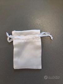 80pz Sacchetti in Raso Bianco con Coulisse 8x10 cm