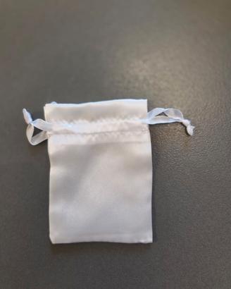 80pz Sacchetti in Raso Bianco con Coulisse 8x10 cm