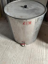 recipiente 200lt per olio e vino in acciaio inox 