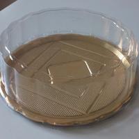N. 6 Vassoi torta plastica dorato con coperchi