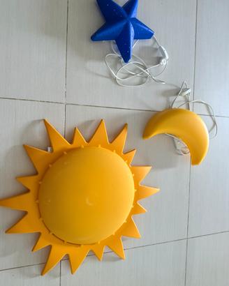 Lampade Ikea SOLE Luna e stella da parete bambini