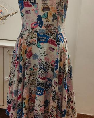 Abito midi multicolore a motivi Foudesir Verona