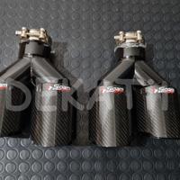 COPPIA TERMINALI DUPLEX CODINO AUTO NERO CARBONIO