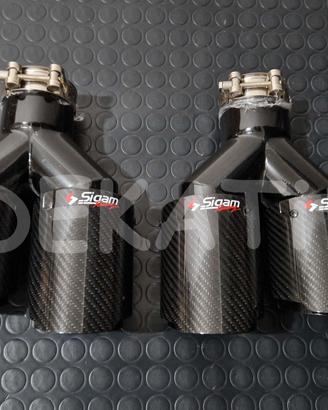 COPPIA TERMINALI DUPLEX CODINO AUTO NERO CARBONIO