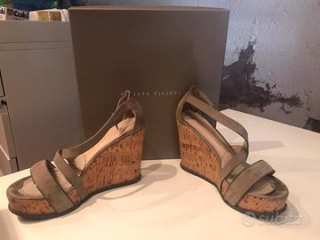 Scarpe zeppa fabiana filippi 39 tortora