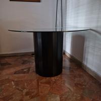 TAVOLO CRISTALLO E LEGNO