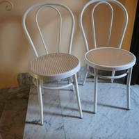 N° 2 Sedie con struttura in metallo laccato bianco