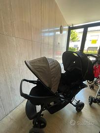  passeggino gemellare nuovo nero e grigio