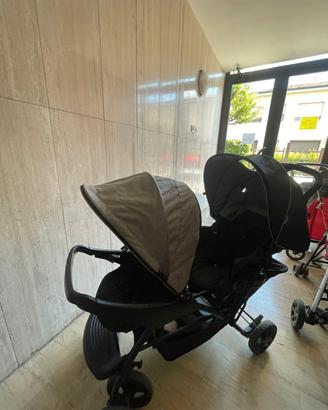  passeggino gemellare nuovo nero e grigio