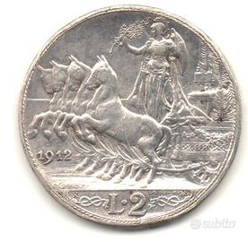 ITALIA Regno 1912 - 2 Lire quadriga argento #W