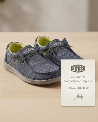 Scarpe slip-on hey dude blue/grigio misura 38 eu