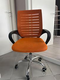 C06- SEDIA UFFICIO GIREVOLE ARANCIONE