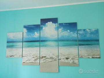 Quadro Moderno 5 pezzi in Legno - Sea Summer