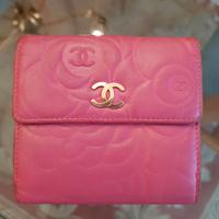 Chanel portafoglio camelia portamonete color rosa
