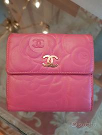 Chanel portafoglio camelia portamonete color rosa
