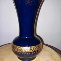 Vaso Limoges in porcellana blu cobalto e oro 