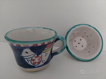 tisaniera tazza ceramica Vietri