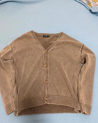 Maglione con bottoni Pull & Bear senape TG L Nuovo