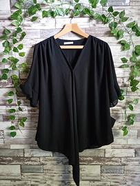 BLUSA/MAGLIA ASIMMETRICA TG 56 NERA