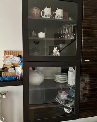 Coppia ante vetro IKEA SINDVIK marrone-nero 60x64