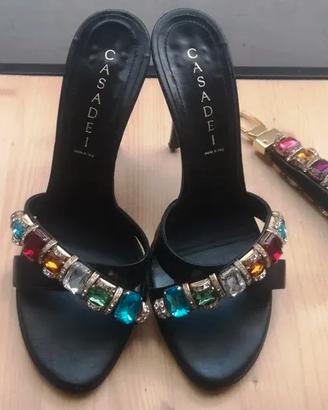 Sandali gioiello +manico pochette Casadei