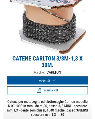 catena in rotolo 30 mt per motosega elettro Carton