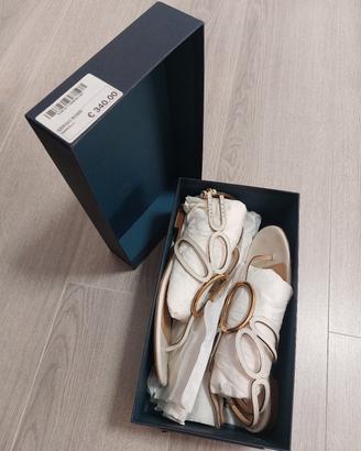 Sandali Sergio Rossi originali, pelle bianca n.39