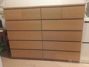 2 cassettiere Ikea Malm 80x50x123 ognuna.
