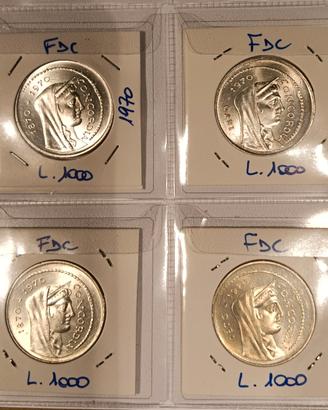 4 monete argento 1000 lire " Roma Capitale.