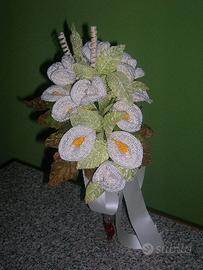 Bouquet fiori realizzati all'uncinetto