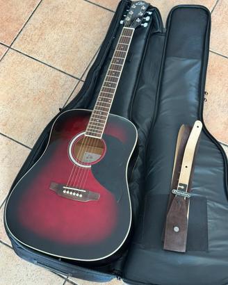 Kit chitarra acustica + custodia + tracolla pelle