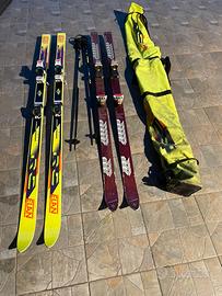 2 paia sci  con  borsone