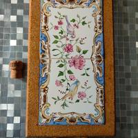 Sottopentola vintage in ceramica e sughero